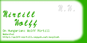 mirtill wolff business card